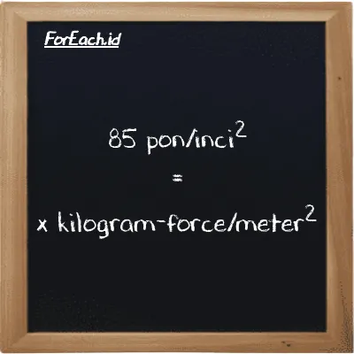 Contoh konversi pon/inci<sup>2</sup> ke kilogram-force/meter<sup>2</sup> (psi ke kgf/m<sup>2</sup>)